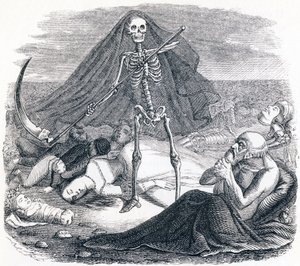 Der Tod und der Sterbende - Fabeln von La Fontaine von Grandville