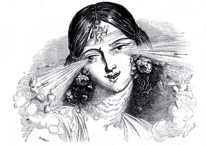Gesicht einer Frau mit durchdringenden Augen von Grandville (1803 47)
