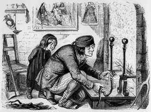 La Fontaines Fabel: Der Bauer und die Viper, Gravur von J.J. Grandville, ca. 1838-40