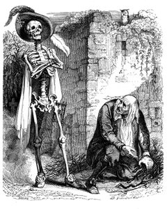 Der Tod und der Holzfäller: Fabel von La Fontaine, illustriert von Grandville. von Grandville (1803 47)