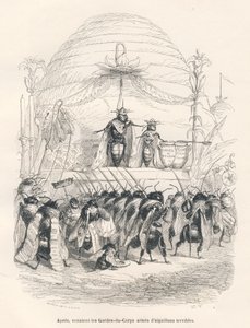 Die Königin der Bienen und ihre Armee. Vignetten illustriert von JJ Granville. Gravur signiert Andrew, Best und Leloir im Teil "Reise eines Spatzen aus Paris" geschrieben von George Sand in "Szenen aus dem privaten und öffentlichen Leben der Tiere". Paris,