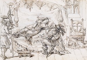 Dornröschen, Illustration für Märchen von Charles Perrault von Grandville