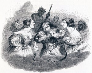 Der schlecht Verheiratete - Fabeln von La Fontaine von Grandville