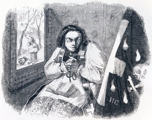 Der Pfarrer und der Tod - Fabeln von La Fontaine von Grandville