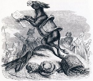 Der Esel und seine Herren - Fabeln von La Fontaine von Grandville