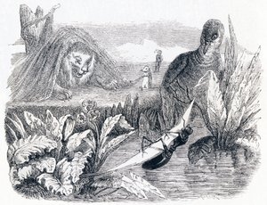 Die Taube und die Ameise - Fabeln von La Fontaine von Grandville