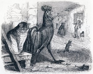 Der Hahn, die Katze und die Maus - Fabeln von La Fontaine