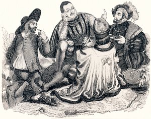 Der Kaufmann, der Edelmann, der Patrizier und der Königssohn - Fabeln von La Fontaine von Grandville