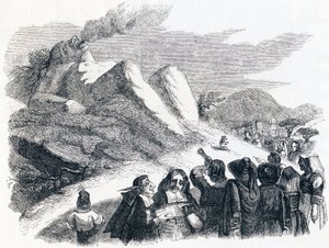 Der Berg, der gebiert - Fabeln von La Fontaine von Grandville