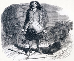 Der festgefahrene Fuhrmann - Fabeln von La Fontaine von Grandville