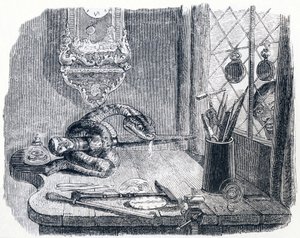 Die Schlange und die Feile - Fabeln von La Fontaine von Grandville