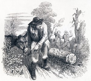 Die Diebe und der Esel - Fabeln von La Fontaine von Grandville