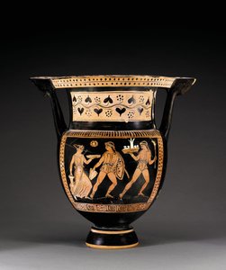Apulische rotfigurige Säulenkrater, zugeschrieben der Letet-Gruppe, ca. 370-360 v. Chr.