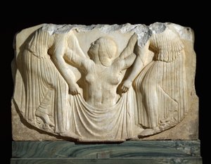 Griechische Kunst: „Die Geburt der Venus, die aus den Wellen kommt, unterstützt von den Stunden“