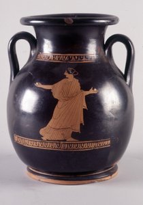 Malerei auf Vase: Darstellung von Orithye, die Ball spielt, sie ist die Tochter des Königs von Athen. Sie wird von Boreas verfolgt, dargestellt auf der anderen Seite der Vase (35250), 440 v. Chr. BNF, Medaillenamt