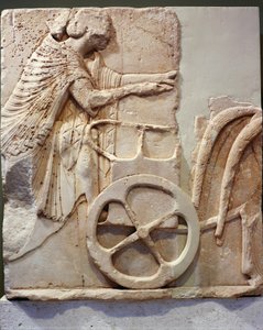Relief eines Rennfahrers auf seinem Streitwagen, 520 v. Chr.
