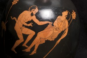 Detail einer rotfigurigen squat lekythos (Terrakotta) von Greek School