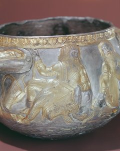 Trinkbecher mit Darstellung skythischer Soldaten (Detail) von Greek School