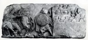 Abschnitt des Frieses des Nereidenmonuments in Xanthus, ca. 4. Jahrhundert v. Chr. (Relief)