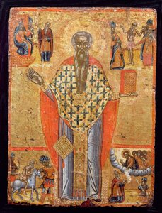 Der heilige Charalambos, Ikone aus Mazedonien, späte 16. Jahrhundert von Greek School
