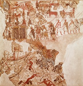 Der Tod der Libyer, Akrotiri-Fresko, Thera (heute Santorini) (Griechenland), minoische Zivilisation