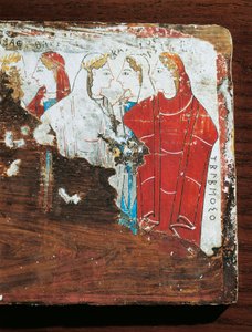 Griechische Zivilisation, Votivtafel, die eine Gruppe von Frauen darstellt, aus Korinth