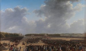Parade zur Feier des Endes der Militäraktionen im Königreich Polen auf der Zarinwiese in St. Petersburg am 6. Oktober 1831