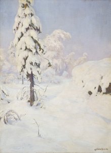 Winter im Wald von Gudmund Stenersen