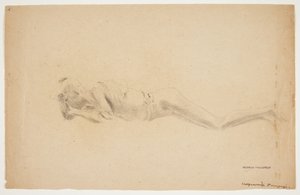 Studie einer Gipsabguss aus Pompeji. Liegender Mann