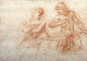 Studie eines nackten Mannes und einer Frau (Rötel)