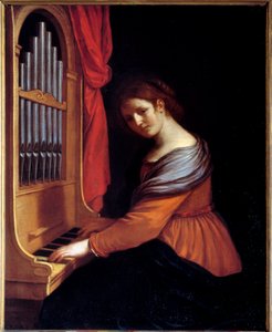 Heilige Cäcilia. Gemälde von Barbieri Giovanni Francesco, genannt Il Guercino (1591-1666).
