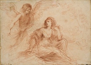 Ein Engel erscheint Hagar und Ismael, ca. 1653 von Guercino
