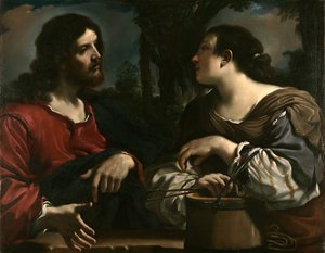 Christus und die Frau von Samaria von Guercino