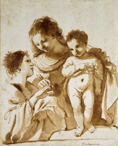 Die mystische Hochzeit der heiligen Katharina, 1618-1619 von Guercino