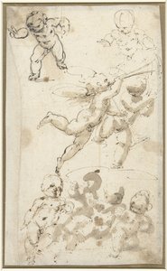 Putti und ein schwebender Engel