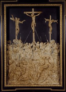 Kreuzigung, zugeschrieben Guglielmo della Porta (1515-1577), Wachsrelief, Italien