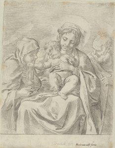 Die Heilige Familie mit der Heiligen Klara, 1590-1600 von Guido Reni