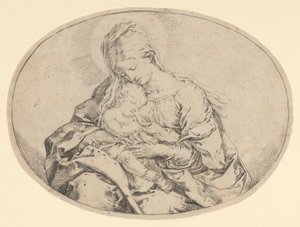 Die Jungfrau mit dem Jesuskind, ovales Komposition, ca. 1600-1640