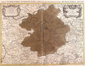 Karte der Île de France (Radierung)