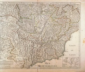 Karte der Region Südpiemont, Monferrato und Westligurien (1707) von Guillaume Delisle