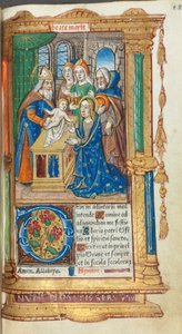 Gedrucktes Stundenbuch (Gebrauch von Rom): fol. 40r, Darstellung im Tempel
