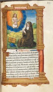 St. Birgitta im Gebet vor einer Erscheinung Christi