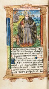 Gedrucktes Stundenbuch Gebrauch von Rom: fol. 104v, St. Antonius Abt, 1510
