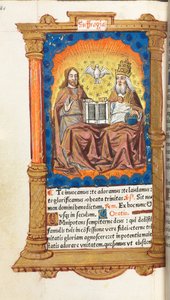 Gedrucktes Stundenbuch Gebrauch von Rom: fol. 94v, Die Dreifaltigkeit, 1510