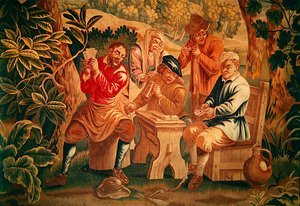 Das Kartenspiel, (Detail) der Spieler, frühes 18. Jahrhundert von Guillaume Warniers