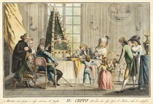 Il Ceppo aus Giuochi, Trattenimenti e Feste Annue che si Costumano in Toscana e Specialmente in Firenze, veröffentlicht 1790 von Guiseppe Piatolli
