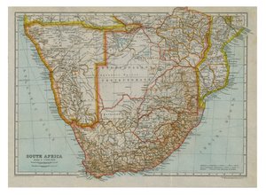 Karte von Süd-Südafrika, ca. 1910