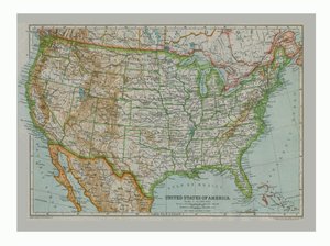 Karte der Vereinigten Staaten von Amerika, ca. 1910