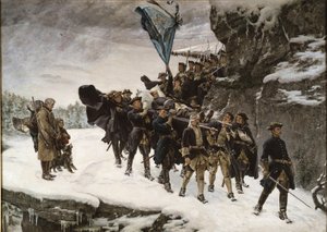 Der Transport des Leichnams von König Karl XII. von Schweden von Gustaf Olaf Cederstrom