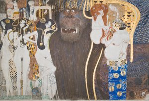 Beethovenfries: Die feindlichen Gewalten - Tafel 1, Stirnwand